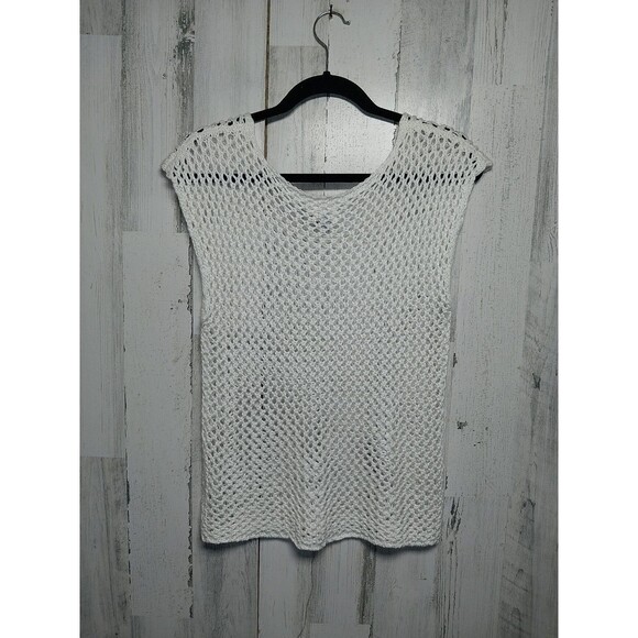 Converse One Star Women’s Open Knit Sweater Size Small Boho Hippie Ivory - Picture 5 of 7